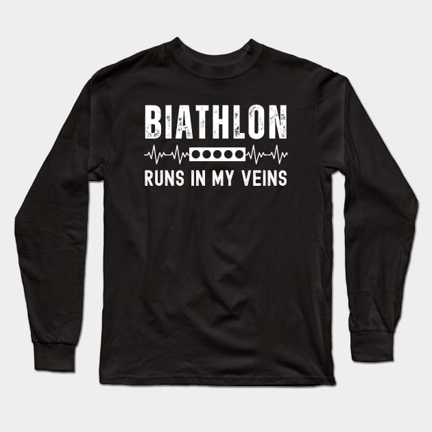 Biathlon Athlete Long Sleeve T-Shirt by footballomatic